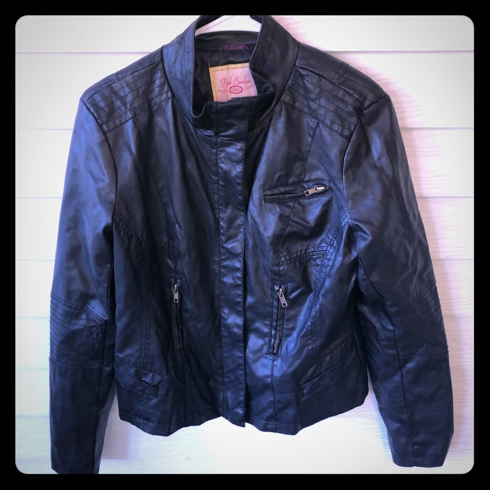 Pink Envelope Faux Leather Jacket